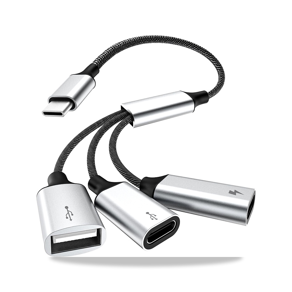 صورة منتج تيموفو كيبل موزع USB C ذكر الى منفذين USB-C انثى و1 USB نوع ايه لنقل البيانات والشحن مقسم USB C لجهاز ستيم - كود الصنف reemco-2027-1820239 - ماركة يباع من خلال reemco - توريد وتصوير حصري لشركة ريمكو القابضة السعودية