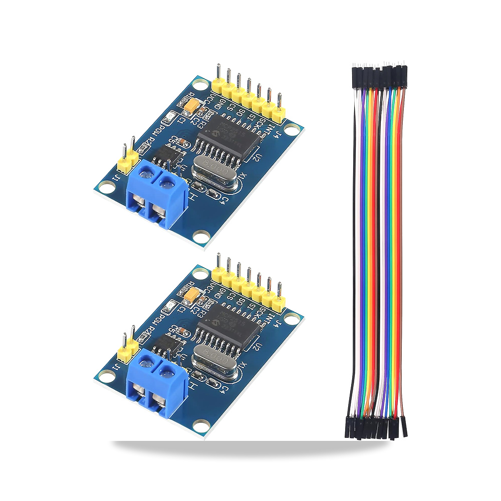 صورة منتج قطعتان MCP2515 CAN Bus Module TJA1050 وحدة استقبال SPI محول امدادات الطاقة تيار مستمر 5 فولت اديكو - كود الصنف reemco-2027-1820919 - ماركة يباع من خلال reemco - توريد وتصوير حصري لشركة ريمكو القابضة السعودية