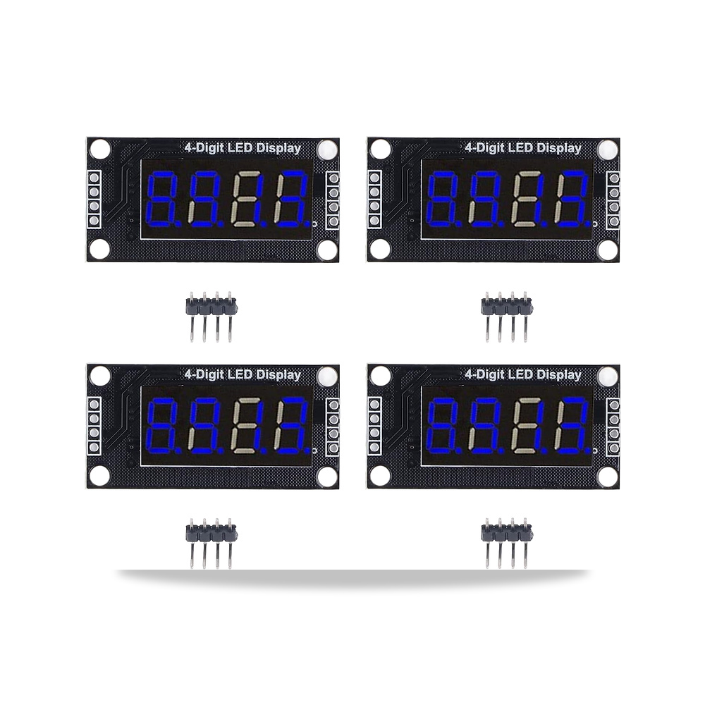صورة منتج وحدة عرض LED، 4 عبوات 5 فولت عرض انبوبية رقمية LED 4 ارقام 7 اجزاء 0.35 انش TM1637 رقاقة محرك لوحة PCB - كود الصنف reemco-2027-1821129 - ماركة يباع من خلال reemco - توريد وتصوير حصري لشركة ريمكو القابضة السعودية