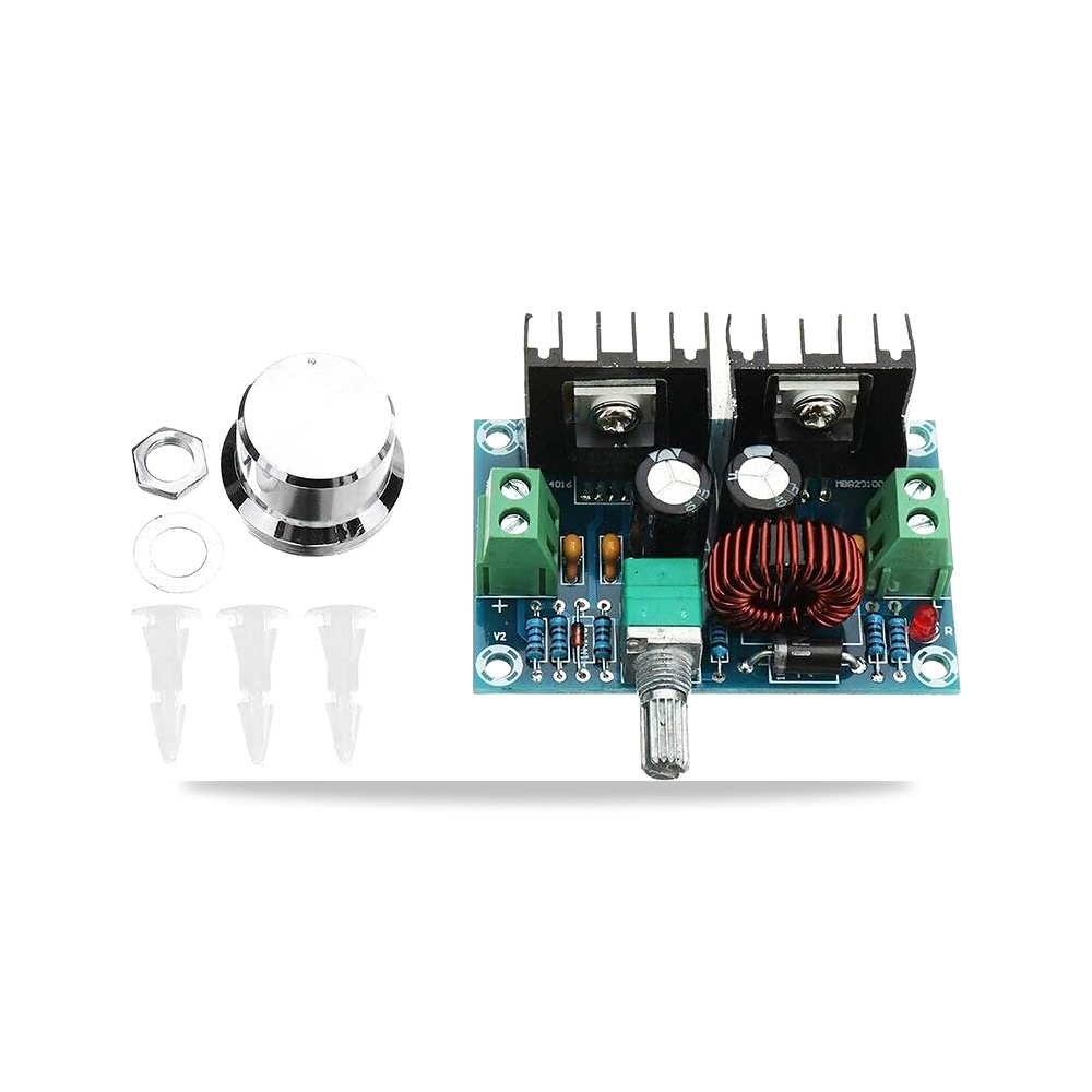 صورة منتج وحدة خفض الجهد الكهربائي XH-M401 DC-DC Xl4016E1 مع جهد ثابت من قطعتين – طريقة تنظيم الجهد تعديل PWM – 8 أمبير - كود الصنف reemco-2027-1821460 - ماركة يباع من خلال reemco - توريد وتصوير حصري لشركة ريمكو القابضة السعودية