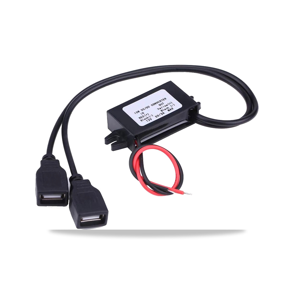 صورة منتج وحدة محول تيار مستمر 12 فولت الى 5 فولت، 3 امبير 12 فولت الى 5 شاحن USB مزدوج متعدد الوظائف رفيع للغاية لشحن - كود الصنف reemco-2027-1821480 - ماركة يباع من خلال reemco - توريد وتصوير حصري لشركة ريمكو القابضة السعودية