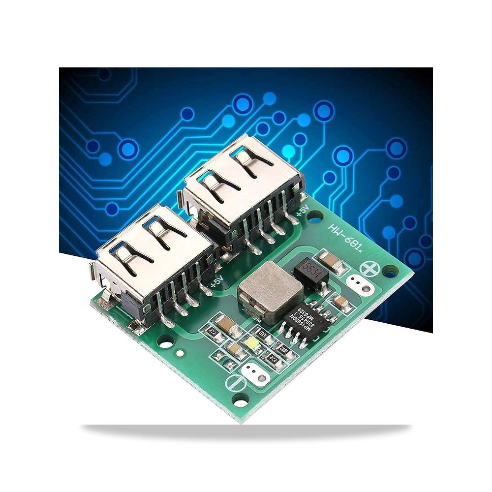 صورة منتج منظم جهد USB تيار مستمر لتحويل وحدة شاحن الطاقة 9 فولت/12 فولت/24 فولت الى 5 فولت بمخرج USB مزدوج، لوحة جهد - كود الصنف reemco-2027-1822096 - ماركة يباع من خلال reemco - توريد وتصوير حصري لشركة ريمكو القابضة السعودية