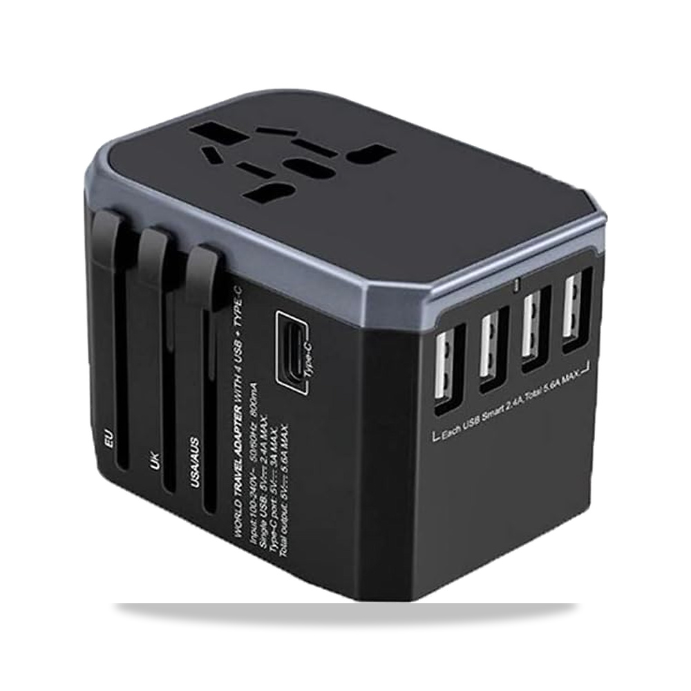 صورة منتج محول طاقة دولي من بي دي بي، عالمي متعدد الوظائف، مع 4 مقابس USB (اللون: بي) BDPP – 5 فولت – 55×74×53 ملم - كود الصنف reemco-2027-1823831 - ماركة يباع من خلال reemco - توريد وتصوير حصري لشركة ريمكو القابضة السعودية