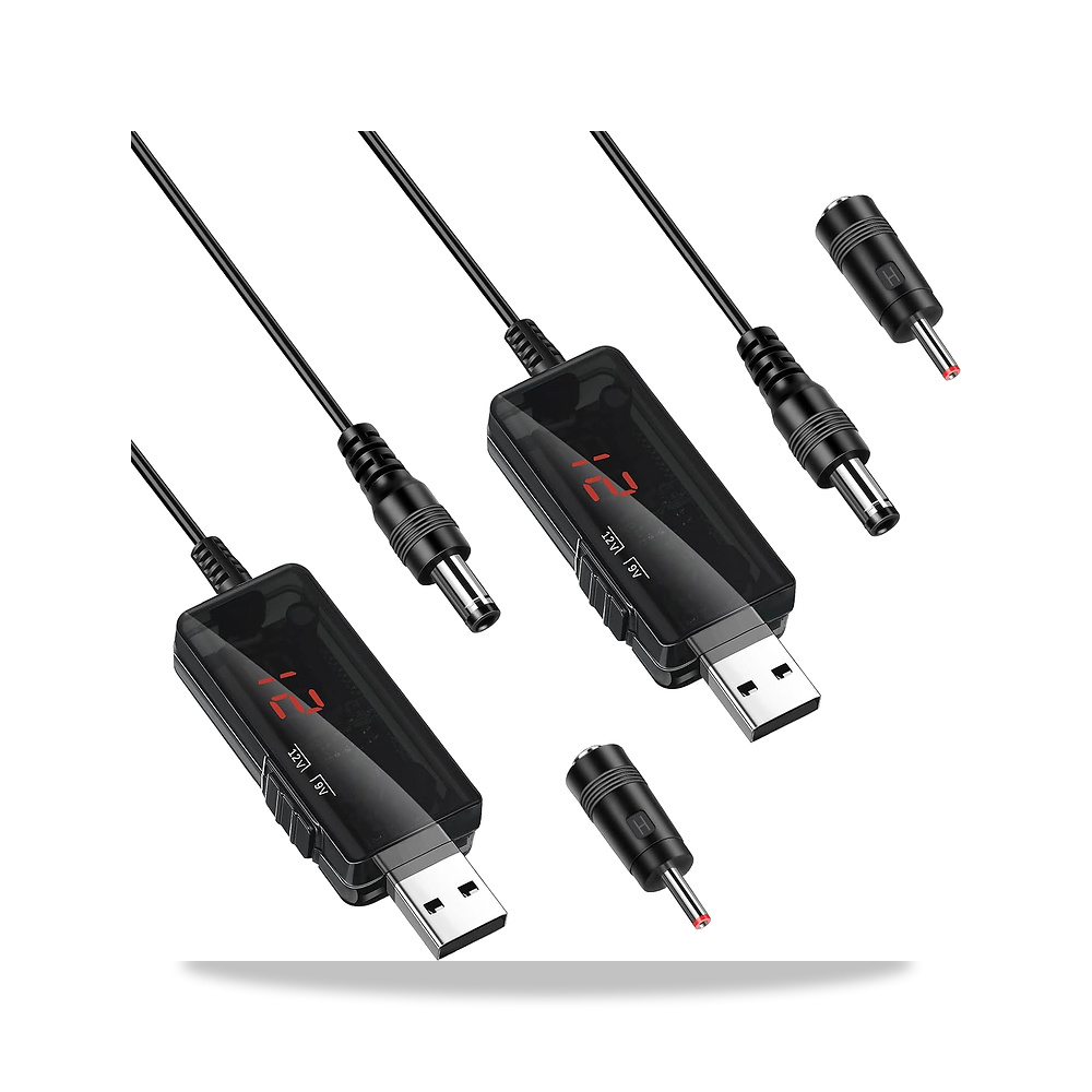 صورة منتج كيبل محول من تيار مستمر 5 الى 9 و12 فولت USB، مع 1A رفع ومنظم الجهد الكهربى مع شاشة LED للمروحة، باضاءة LED - كود الصنف reemco-2027-1824216 - ماركة يباع من خلال reemco - توريد وتصوير حصري لشركة ريمكو القابضة السعودية
