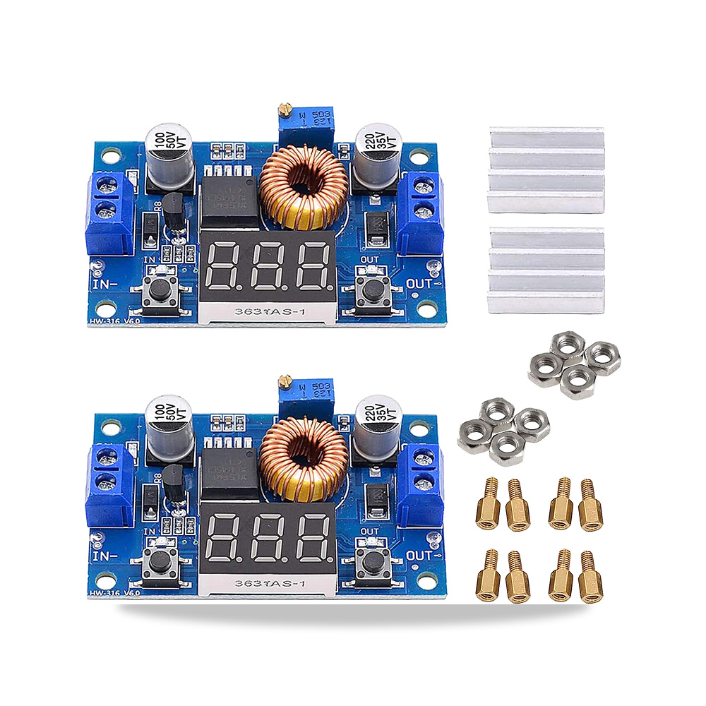 صورة منتج محول Buck القابل للتعديل XL4015 وحدة تنحيذية 5A عالية الطاقة 75W DC-DC مع شاشة LED (عبوتان) ابسوك - كود الصنف reemco-2027-1824303 - ماركة يباع من خلال reemco - توريد وتصوير حصري لشركة ريمكو القابضة السعودية
