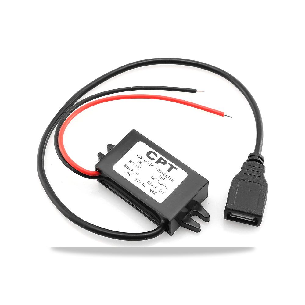 صورة منتج دي جي زي محول تيار مستمر 12 فولت الى USB 5 فولت 3 امبير مستمر-تيار للسيارة – اللون أسود – 46 x 27 x 14 ملي متر - كود الصنف reemco-2027-1824449 - ماركة يباع من خلال reemco - توريد وتصوير حصري لشركة ريمكو القابضة السعودية