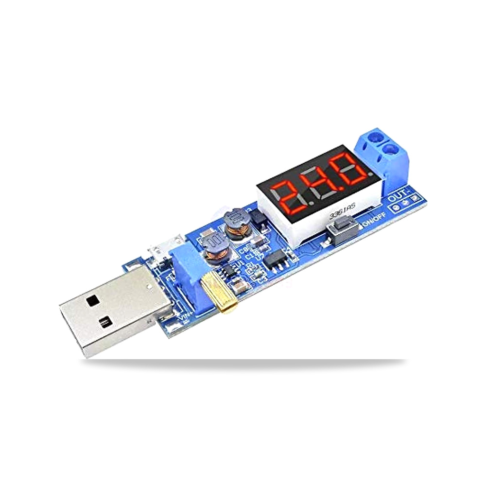 صورة منتج محول طاقة USB مع شاشة تحكم قابلة للتعديل من 5 فولت الى 24 فولت اخرى – 24 واط - كود الصنف reemco-2027-1824514 - ماركة يباع من خلال reemco - توريد وتصوير حصري لشركة ريمكو القابضة السعودية