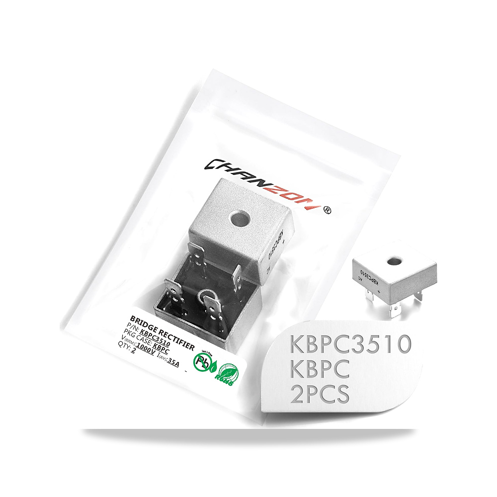 صورة منتج تشانزون KBPC3510 مقوم جسر ديود 35A 1000V KBPC مرحلة واحدة، موجة كاملة 35 أمبير 1000 فولت – (عبوة من قطعتين) - كود الصنف reemco-2027-1824953 - ماركة يباع من خلال reemco - توريد وتصوير حصري لشركة ريمكو القابضة السعودية
