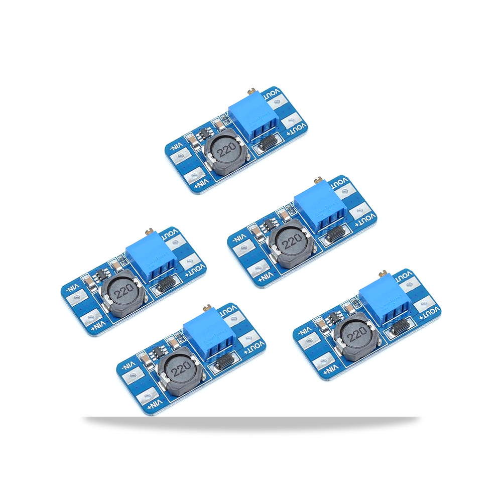 صورة منتج اوياجيه 5 قطع MT3608 DC-DC رفع الطاقة وحدة معززة 2 امبير لاردوينو – اللون رمادي وأزرق – 28 فولت - كود الصنف reemco-2027-1825000 - ماركة يباع من خلال reemco - توريد وتصوير حصري لشركة ريمكو القابضة السعودية