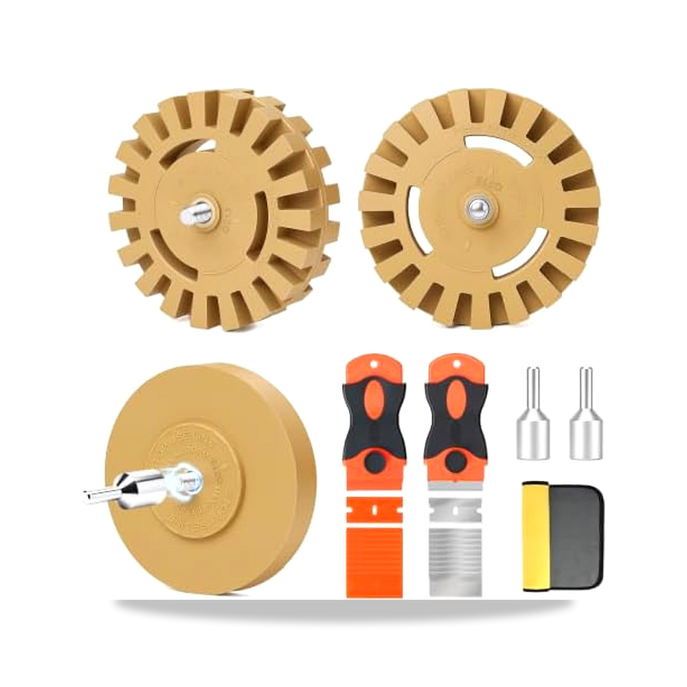 صورة منتج مجموعة ادوات عجلة ممحاة لازالة الملصقات من ديبوتا، مطاطية DEPOTA – المقاس 3-Piece Heavy Duty Kit - كود الصنف reemco-2027-1825386 - ماركة يباع من خلال reemco - توريد وتصوير حصري لشركة ريمكو القابضة السعودية