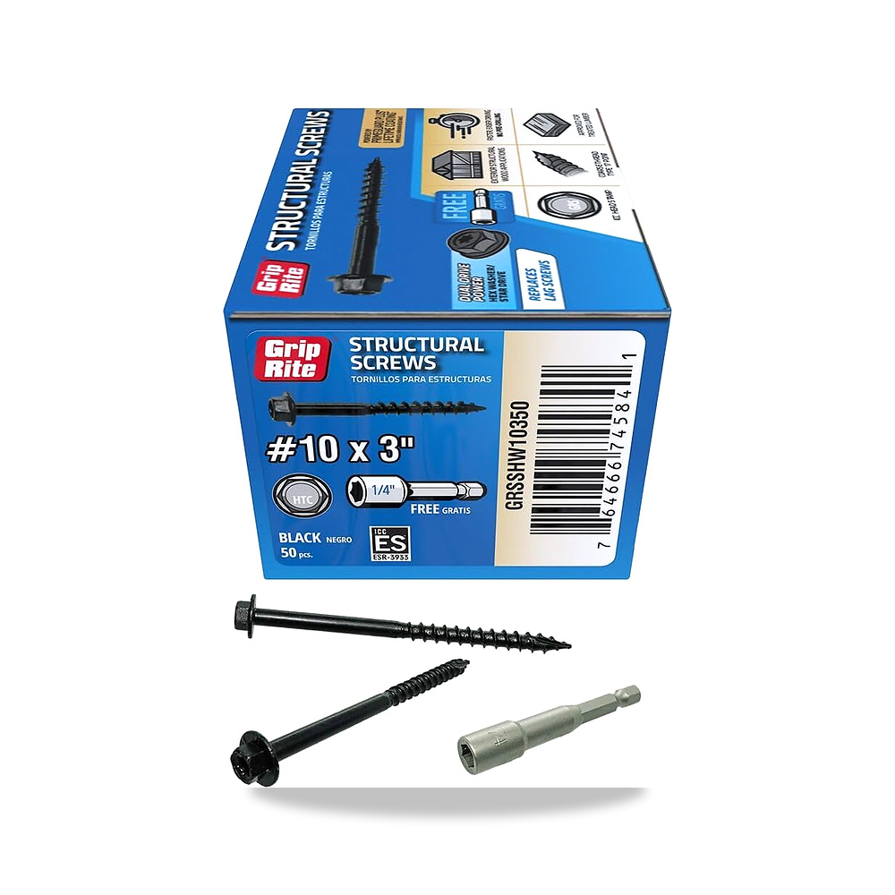 صورة منتج جريب-رايت برغي هيكلي 10 × 3 انش GRSSHW10350# 10 × 3 انش برأس محرك سداسي 50CT – المادة سبيكة فولاذ – 7,6 سم - كود الصنف reemco-2027-1827414 - ماركة يباع من خلال reemco - توريد وتصوير حصري لشركة ريمكو القابضة السعودية