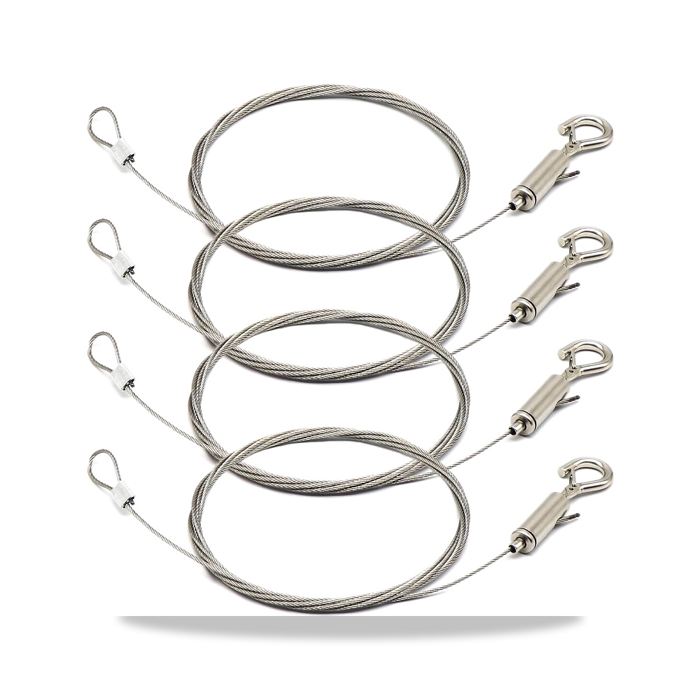 صورة منتج 4 قطع من اسلاك تعليق الصور قابلة للتعديل مع حلقة وخطاف من بوكيلا، مجموعة شديدة التحمل بطول 1 متر (1 متر) حبل - كود الصنف reemco-2027-1828348 - ماركة يباع من خلال reemco - توريد وتصوير حصري لشركة ريمكو القابضة السعودية