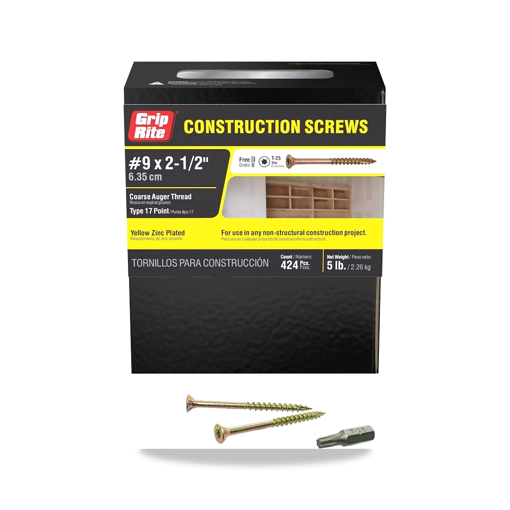 صورة منتج جريب-رايت براغي برايم جارد 212GCS5 T25 ستار درايف من جريب رايت مع طرف 17 وصندوق 5 باوند، 8 × 2-1/2 انش، ذهبي - كود الصنف reemco-2027-1828990 - ماركة يباع من خلال reemco - توريد وتصوير حصري لشركة ريمكو القابضة السعودية