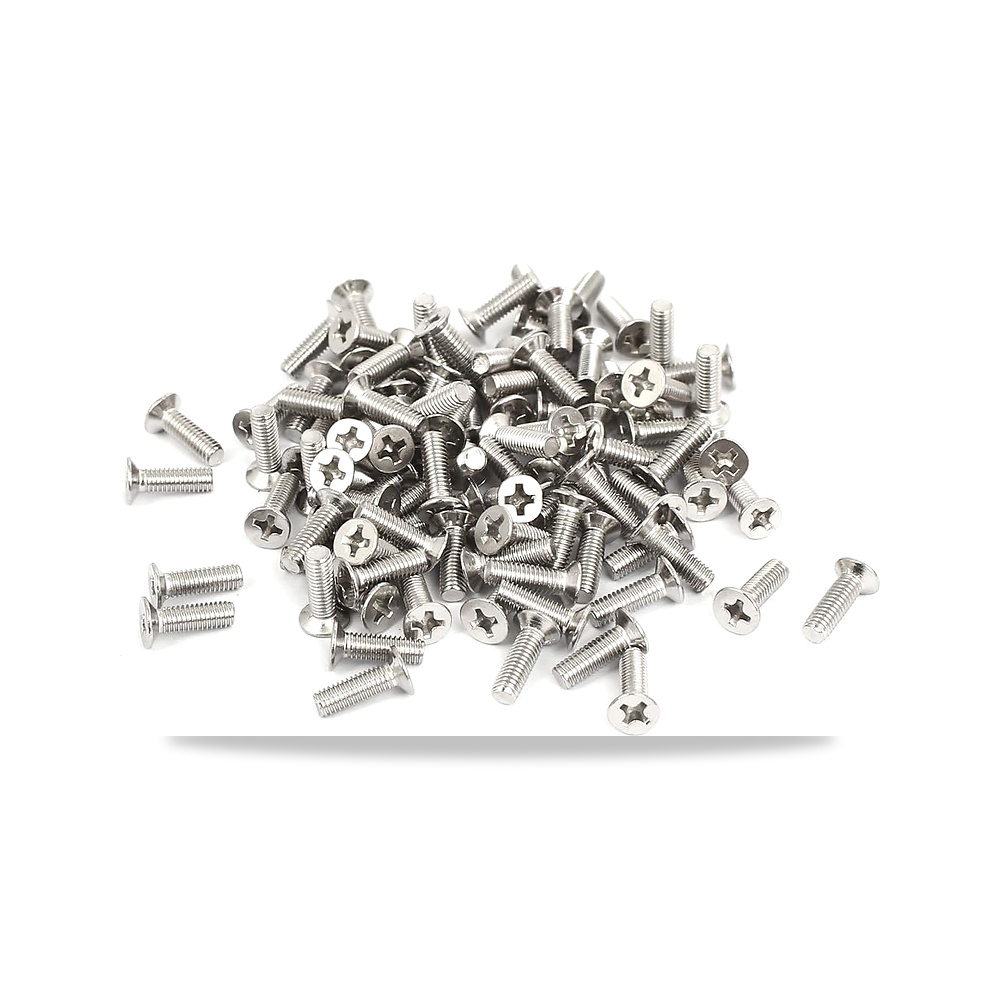 صورة منتج اوكسيل براغي فيليبس برأس مسطح غاطسة A15121600ux0607 M3x10mm (عبوة من 100 قطعة) – المادة الألومنيوم ستانلس ستيل – اللون فضي - كود الصنف reemco-2027-1829483 - ماركة يباع من خلال reemco - توريد وتصوير حصري لشركة ريمكو القابضة السعودية