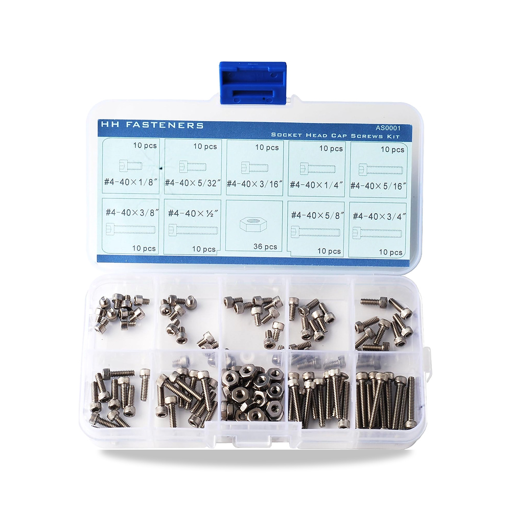 صورة منتج 4-40 الفولاذ المقاوم للصدأ سداسية الرأس غطاء البراغي المكسرات مجموعة متنوعة من HH FASTENERS - كود الصنف reemco-2027-1829648 - ماركة يباع من خلال reemco - توريد وتصوير حصري لشركة ريمكو القابضة السعودية