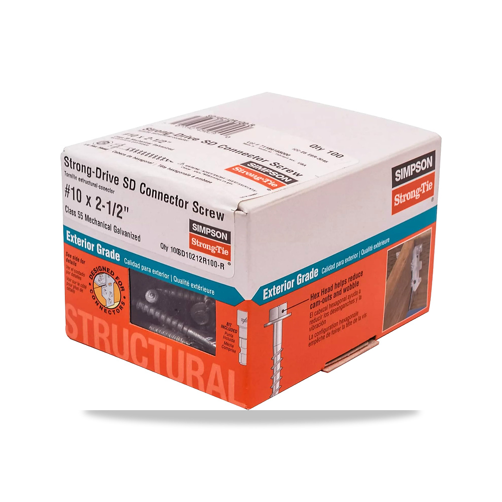 صورة منتج سيمبسون سترونغ تاي برغي موصل اس دي سترونج درايف SD10212R100-R – # 10 × 2-1/2 انش، محرك سداسي 1/4، ميكانيكي. - كود الصنف reemco-2027-1830512 - ماركة يباع من خلال reemco - توريد وتصوير حصري لشركة ريمكو القابضة السعودية