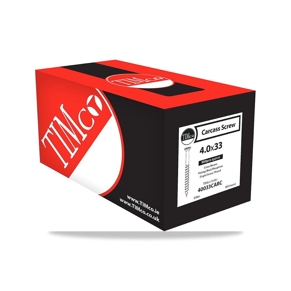 صورة منتج برغي 40033CARC PH2 CSK Carcass 4.0 × 33 – أسود (علبة من 500) TimCo – المادة سبيكة صلب – 33 x 4 x 4 ملي متر - كود الصنف reemco-2027-1830759 - ماركة يباع من خلال reemco - توريد وتصوير حصري لشركة ريمكو القابضة السعودية