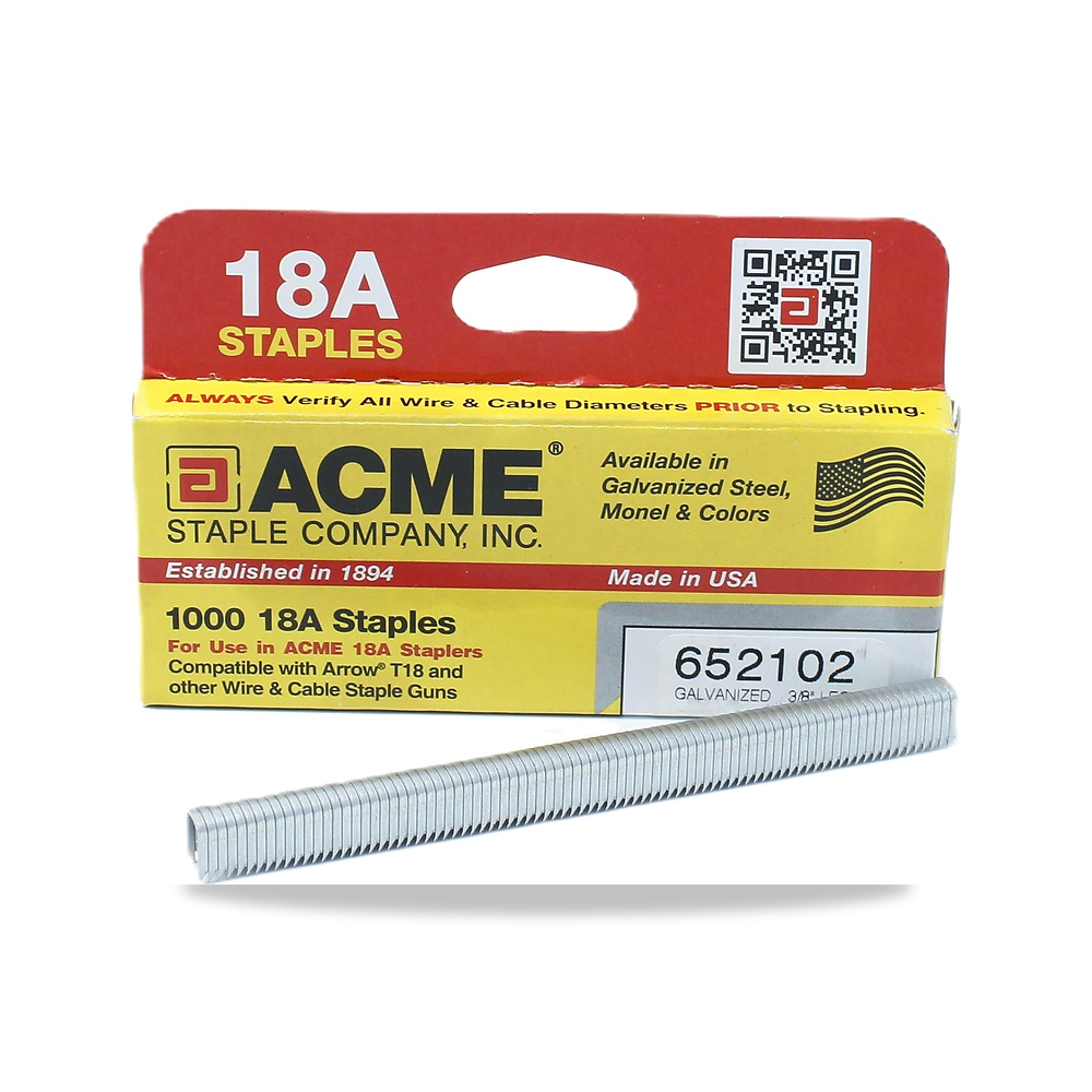 صورة منتج دبابيس اسلاك مجلفنة 652102 من اكمي ستابل لمسدس (1000/صندوق)، 3/8 انش Acme Staple – المقاس 3/8″ – 10الطول x 5العرض ملي متر - كود الصنف reemco-2027-1831503 - ماركة يباع من خلال reemco - توريد وتصوير حصري لشركة ريمكو القابضة السعودية