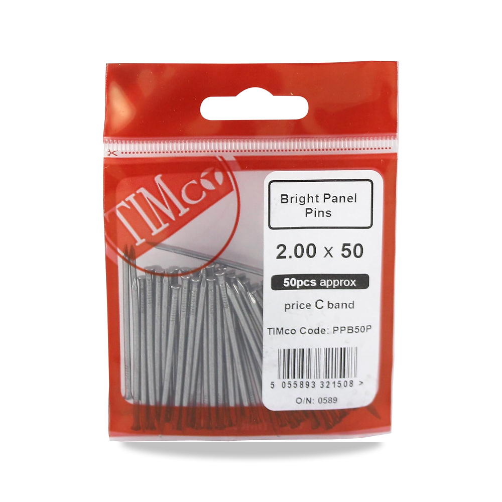 صورة منتج دبابيس لوحة لامعة من TIMco PPB50P 50 × 2.00 – (حقيبة من 50) – اللون فضي – المادة سبائك فولاذية - كود الصنف reemco-2027-1831555 - ماركة يباع من خلال reemco - توريد وتصوير حصري لشركة ريمكو القابضة السعودية
