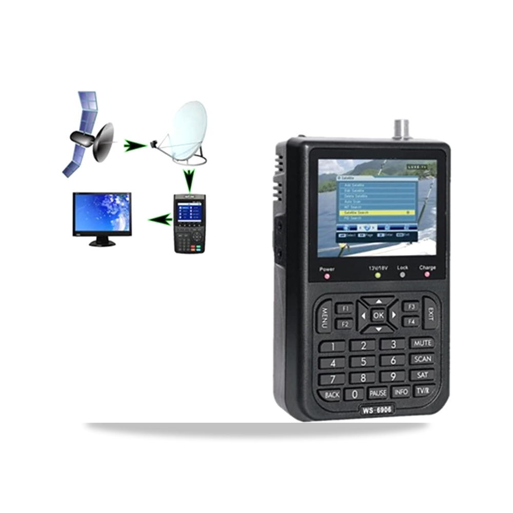 صورة منتج جهاز قياس اشارة الاقمار الصناعية الرقمي WS-6906 بشاشة LCD 3.5 انش ومستقبل DVB-S FTA لجهاز QPSK WS6906 - كود الصنف reemco-2027-1833743 - ماركة يباع من خلال reemco - توريد وتصوير حصري لشركة ريمكو القابضة السعودية