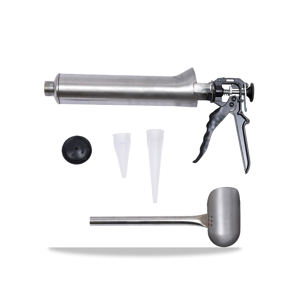 صورة منتج مسدس جص يدوي من الستانلس ستيل مقاس 15 انش لخياطة الجدران الاسمنتية مع فوهتين - كود الصنف reemco-2027-1837325 - ماركة يباع من خلال reemco - توريد وتصوير حصري لشركة ريمكو القابضة السعودية