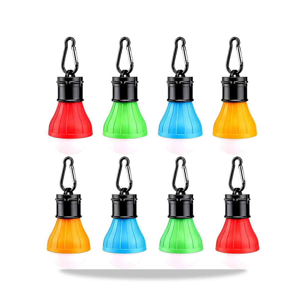 صورة منتج 8 قطع من مصابيح التخييم LED تعمل بالبطارية، فانوس تخييم محمول مع مشابك حلقة، مصباح معلق في الهواء الطلق - كود الصنف reemco-2027-1840135 - ماركة يباع من خلال reemco - توريد وتصوير حصري لشركة ريمكو القابضة السعودية