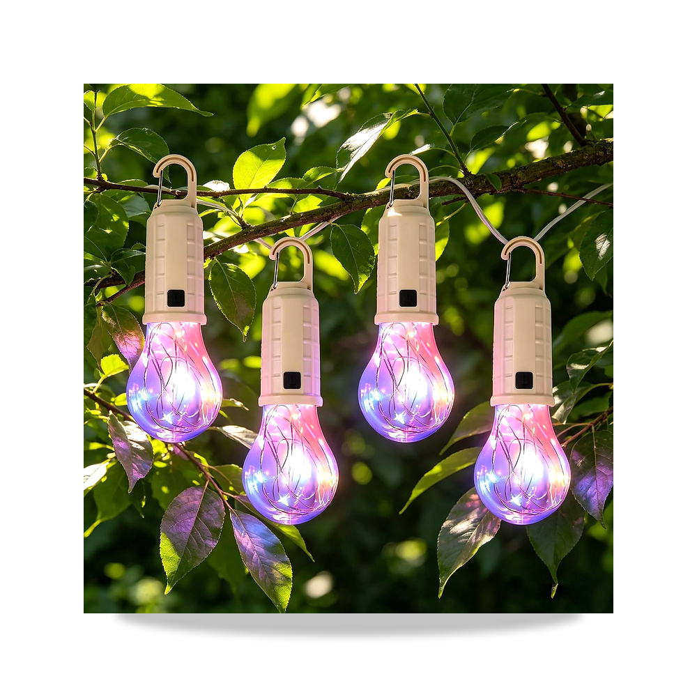 صورة منتج مصابيح تخييم تعمل بالطاقة الشمسية RGB LED فوانيس محمولة قابلة لاعادة الشحن بمنفذ USB للتخييم - كود الصنف reemco-2027-1841574 - ماركة يباع من خلال reemco - توريد وتصوير حصري لشركة ريمكو القابضة السعودية