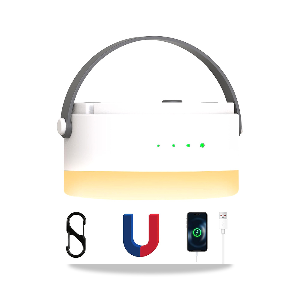 صورة منتج مصباح خيمة تخييم LED، ضوء دافئ قابل للتعتيم مع شحن USB C وتصميم تعليق مغناطيسي، محمول لاعادة الشحن 2600mAh - كود الصنف reemco-2027-1843365 - ماركة يباع من خلال reemco - توريد وتصوير حصري لشركة ريمكو القابضة السعودية