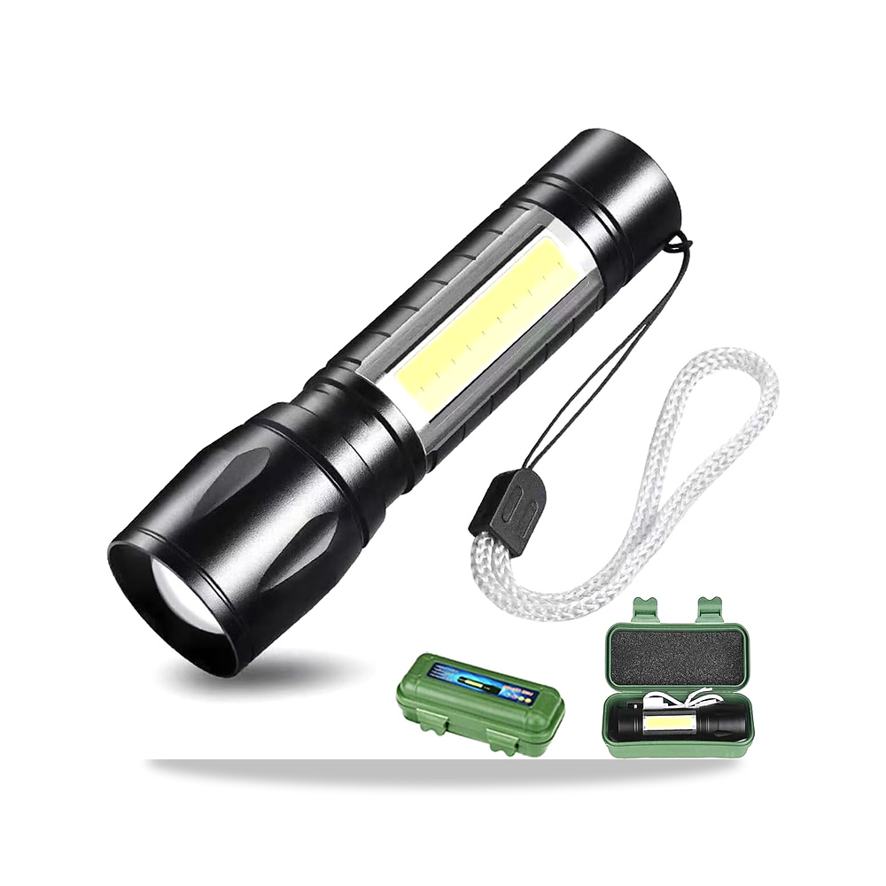 صورة منتج مصباح يدوي LED للطوارئ من كليزجو، 3 اوضاع تركيز قابل للتعديل، LED محمول مقاوم للماء مع مصابيح جانبية سي - كود الصنف reemco-2027-1844086 - ماركة يباع من خلال reemco - توريد وتصوير حصري لشركة ريمكو القابضة السعودية