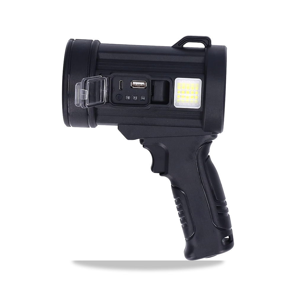 صورة منتج مصباح متعدد الوظائف، 6 تروس كشاف الوظائف يعمل بالطاقة الشمسية، مخرج طاقة USB للتخييم والمشي لمسافات طويلة - كود الصنف reemco-2027-1844165 - ماركة يباع من خلال reemco - توريد وتصوير حصري لشركة ريمكو القابضة السعودية