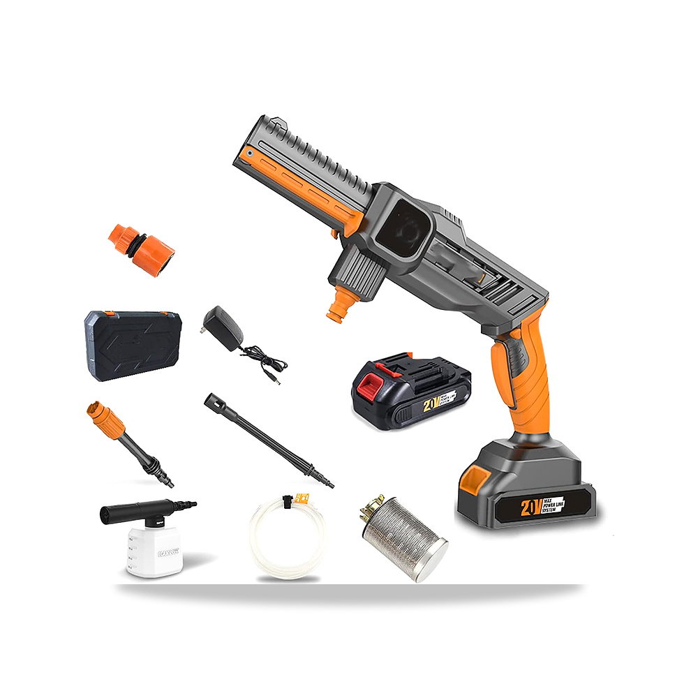 صورة منتج غسالة كهربائية لاسلكية تعمل بالضغط من هوجيانمينغ612 مع ملحقات، بخاخ رغوة لغسيل السيارات والحدائق والشرفات – اللون أخضر (Green) - كود الصنف reemco-2027-1851423 - ماركة يباع من خلال reemco - توريد وتصوير حصري لشركة ريمكو القابضة السعودية