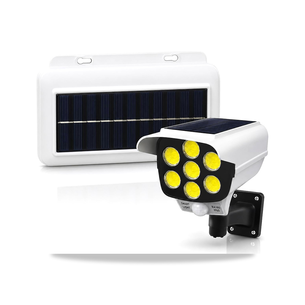 صورة منتج كشاف جداري بالطاقة الشمسية بتصميم كاميرا مراقبة، اضاءة LED مع مستشعر حركة ومعيار IP65 مقاوم للماء للحدائق - كود الصنف reemco-2027-1855646 - ماركة يباع من خلال reemco - توريد وتصوير حصري لشركة ريمكو القابضة السعودية