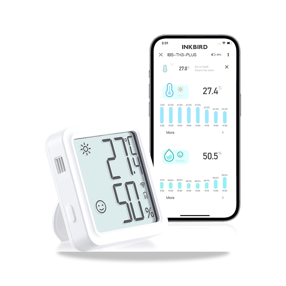 صورة منتج مقياس حرارة ورطوبة بتقنية وواي فاي، مستشعر درجة داخلي IBS-TH3-PLUS-WIFI، شاشة LCD، تنبيه، تخزين بيانات لمدة - كود الصنف reemco-2027-1855976 - ماركة يباع من خلال reemco - توريد وتصوير حصري لشركة ريمكو القابضة السعودية