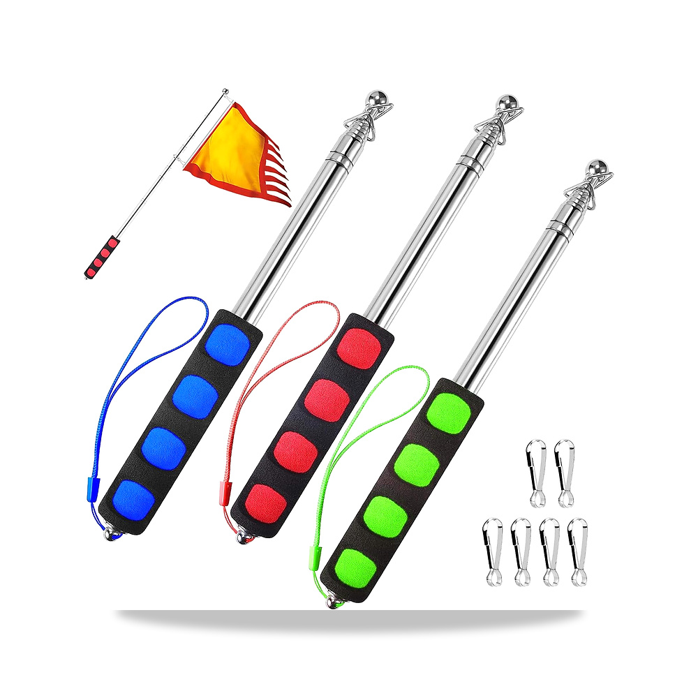 صورة منتج اعمدة علم متداخلة محمولة باليد، عصا علم تلسكوبية للدليل السياحي، عصا مؤشر تعليمي السياحي (3 قطع) - كود الصنف reemco-2027-1859471 - ماركة يباع من خلال reemco - توريد وتصوير حصري لشركة ريمكو القابضة السعودية