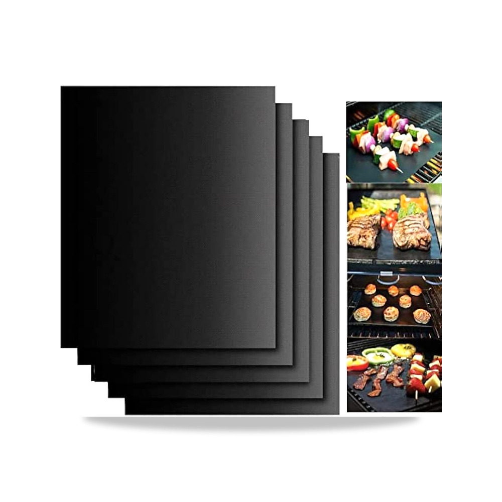 صورة منتج بساط شواء من جويز، 5 قطع 40×33 سم شديد التحمل غير لاصق، سهل التنظيف، قابل لاعادة الاستخدام، للاستخدام - كود الصنف reemco-2027-1860023 - ماركة يباع من خلال reemco - توريد وتصوير حصري لشركة ريمكو القابضة السعودية