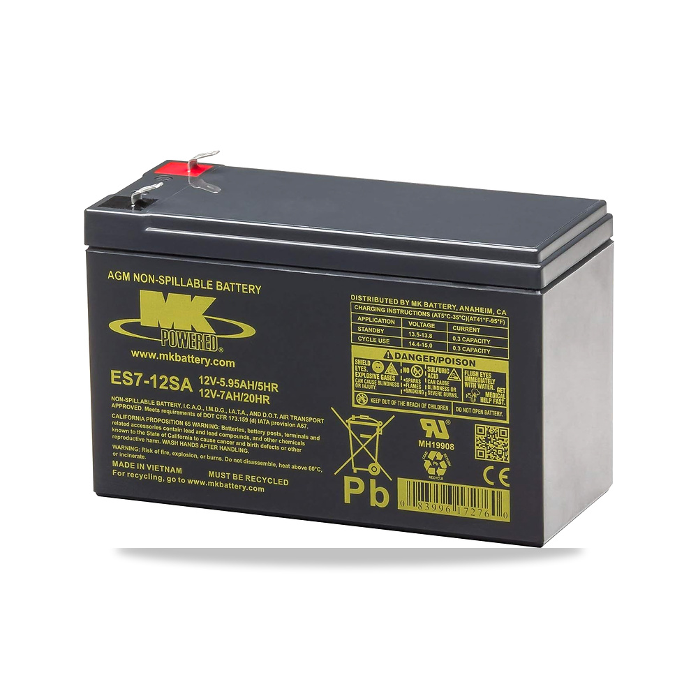 صورة منتج بطارية ام كيه ES7-12 / 7Ah 12 فولت مقاومة للماء (تعادل NP7-12 وPS1270) – سعة البطارية 7 amp_hours – 7AH (معدل 20 ساعة) الجهد: 12 فولت - كود الصنف reemco-2027-1860476 - ماركة يباع من خلال reemco - توريد وتصوير حصري لشركة ريمكو القابضة السعودية