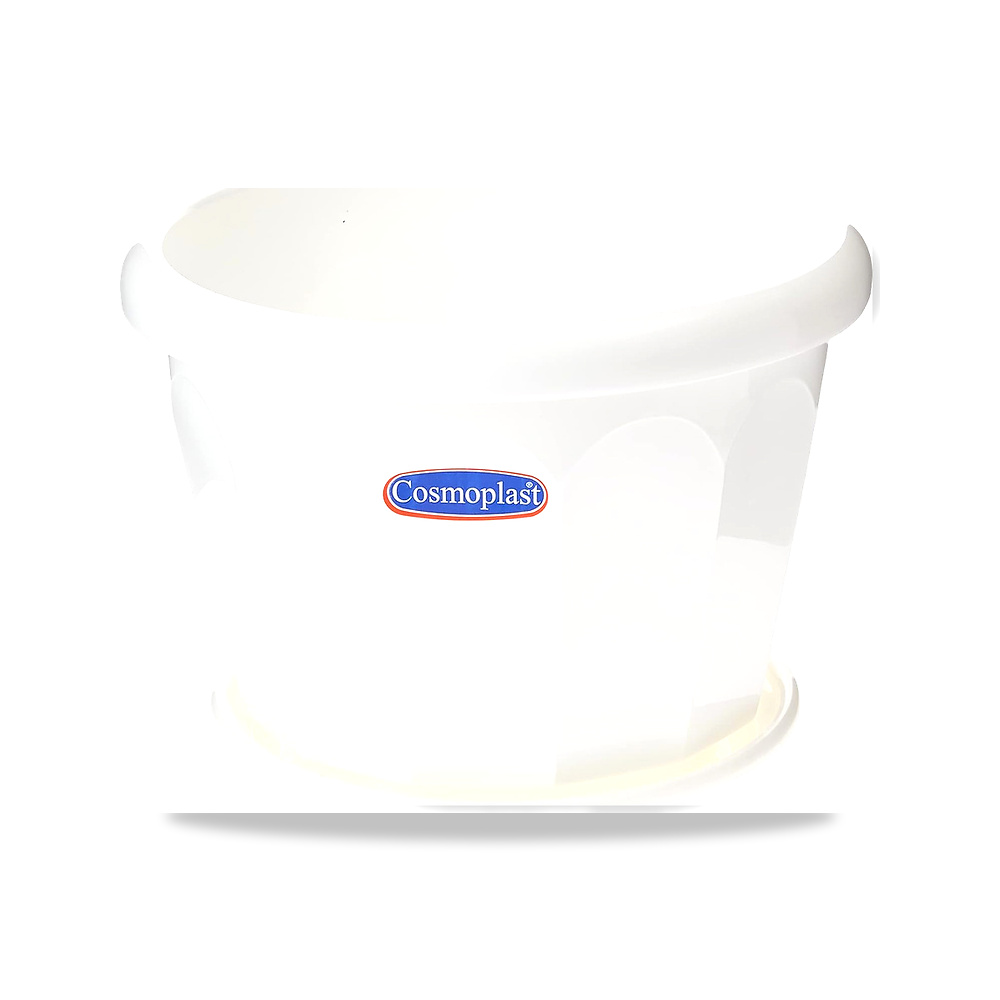 وعاء زهور بلاستيك سداسي الشكل من كوزموبلاست مقاس 25 مع صينية - أبيض، IFFP25052WH - 25العمق x 25العرض x 18الارتفاع سم