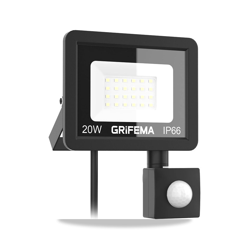 صورة منتج مصباح كشاف LED خارجي 20 واط 2200 لومن بمستشعر حركة قابل للتعديل 6500 كلفن ابيض بارد IP66 مقاوم للماء IP66 - كود الصنف reemco-2027-1861748 - ماركة يباع من خلال reemco - توريد وتصوير حصري لشركة ريمكو القابضة السعودية