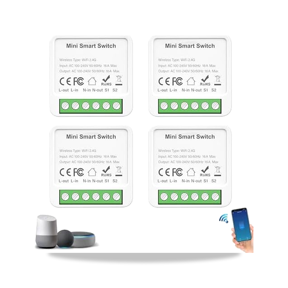 صورة منتج مُحول مفتاح ذكي واي فاي ريدار يعمل مع أليكسا، وحدة تبديل بمفتاح مرحل ذكي صغير، توقيت قاطع عالمي 16 أمبير - كود الصنف reemco-2027-1864070 - ماركة يباع من خلال reemco - توريد وتصوير حصري لشركة ريمكو القابضة السعودية