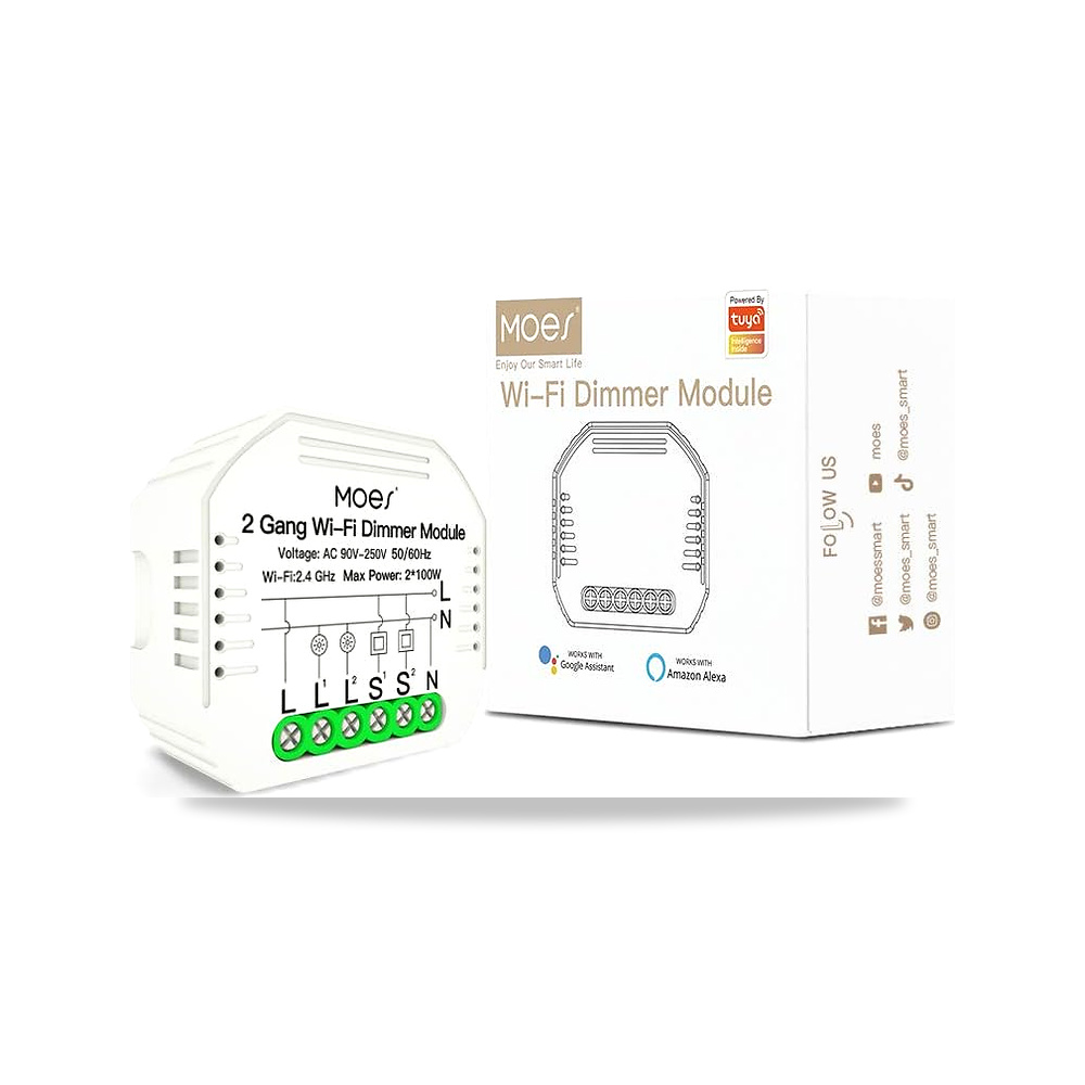 صورة منتج مويس وحدة مفتاح تعتيم LED ذكي صغير 2 جانج يمكنك تركيبه بنفسك، متوافق مع تطبيق سمارت لايف/تويا، اليكسا جوجل - كود الصنف reemco-2027-1864742 - ماركة يباع من خلال reemco - توريد وتصوير حصري لشركة ريمكو القابضة السعودية