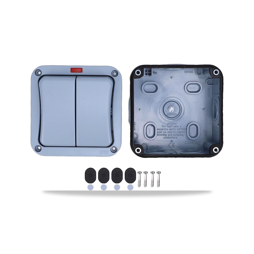 صورة منتج مفتاح ومقبس كهربائي خط مفتاح كهربائي 2 خط/قطب IP66 2 خط بمؤشر ضوئي Oreilet - كود الصنف reemco-2027-1865554 - ماركة يباع من خلال reemco - توريد وتصوير حصري لشركة ريمكو القابضة السعودية