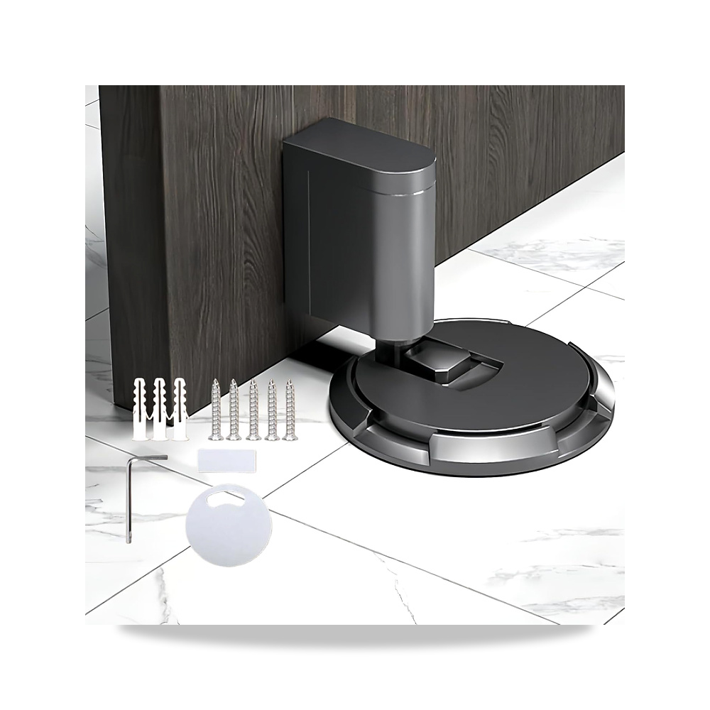 صورة منتج سدادة باب مغناطيسية شديدة التحمل، حامل باب يثبت على الارض بلون اسود، بدون ثقب / تركيب برغي، مصد باب مقاوم - كود الصنف reemco-2027-1872750 - ماركة يباع من خلال reemco - توريد وتصوير حصري لشركة ريمكو القابضة السعودية
