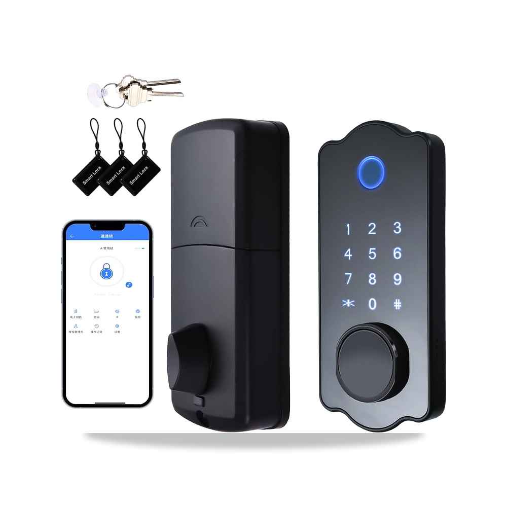 قفل باب ذكي للدخول بدون مفتاح مقاوم للماء قفل تلقائي 5 في 1 بتطبيق TTlock IC150 رموز قفل باب الكتروني ببصمة