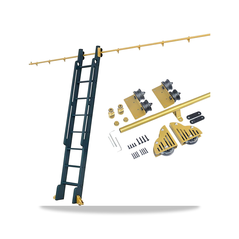 صورة منتج مجموعة ادوات سلم المكتبة المنزلق بطول 3 متر، مسارات دوارة معدنية لغرفة المعيشة والمطبخ ومبرد النبيذ، ملحقات - كود الصنف reemco-2027-1883375 - ماركة يباع من خلال reemco - توريد وتصوير حصري لشركة ريمكو القابضة السعودية