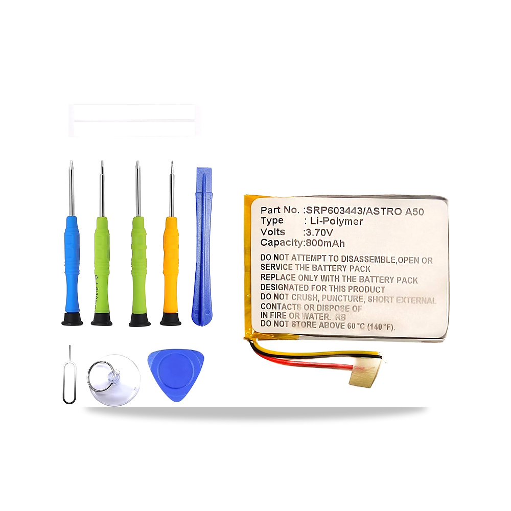 صورة منتج بطارية بديلة SRP603443 متوافقة مع سماعة استرو A50 مع مجموعة ادوات - كود الصنف reemco-2027-1884855 - ماركة يباع من خلال reemco - توريد وتصوير حصري لشركة ريمكو القابضة السعودية