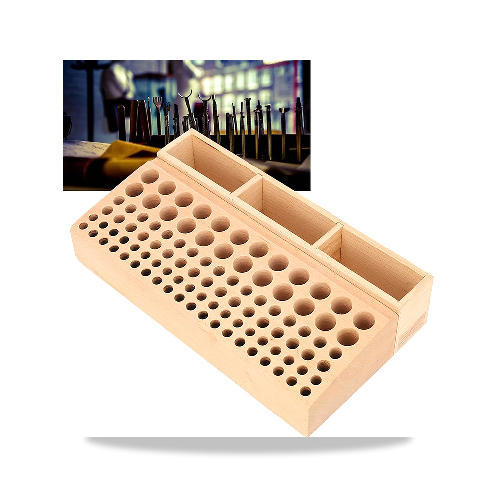 صورة منتج منظم ادوات حرفية من الجلد من تايسيونج، حامل رف تخزين خشبي ريفي لـ 98 فتحة، مثالي للاستخدام في المنزل وغرفة - كود الصنف reemco-2027-1912063 - ماركة يباع من خلال reemco - توريد وتصوير حصري لشركة ريمكو القابضة السعودية
