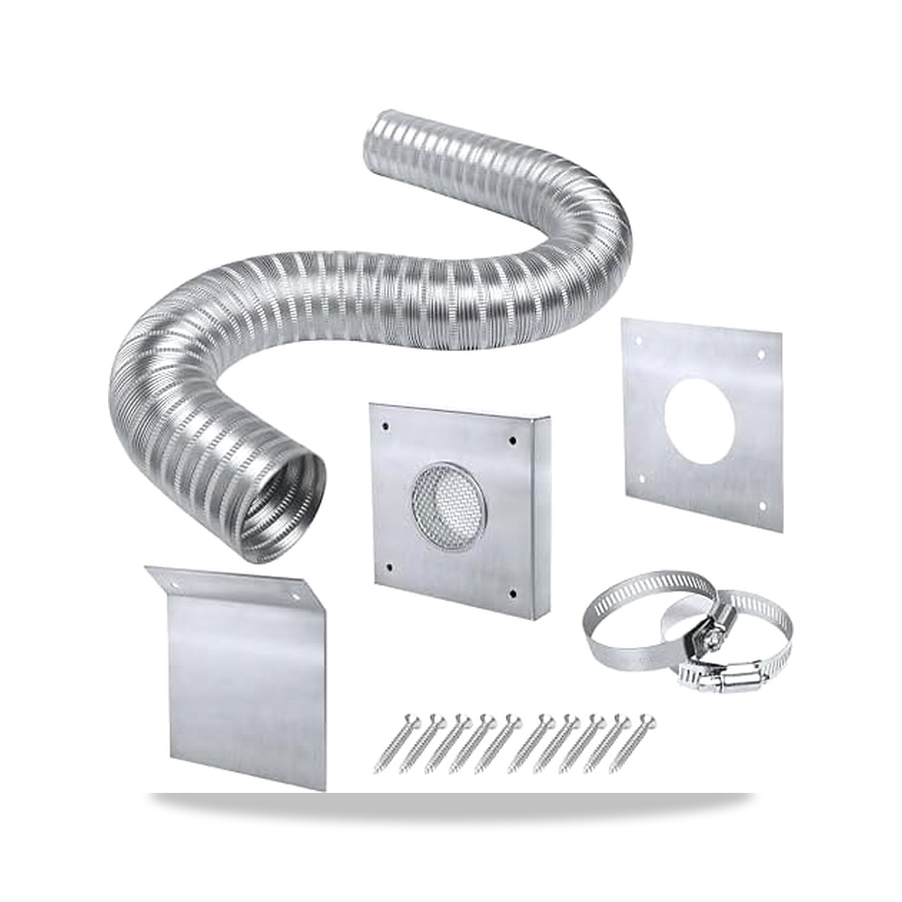 صورة منتج طقم هواء لمواقد بيليه – Aluminum Flex Vent Pipe for Corn, with 60" Pellet Stove Wall Plate - كود الصنف reemco-2027-1912209 - ماركة يباع من خلال reemco - توريد وتصوير حصري لشركة ريمكو القابضة السعودية