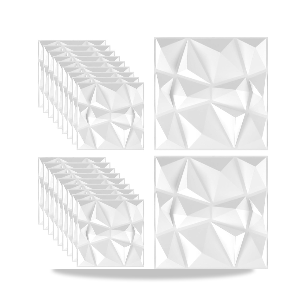 صورة منتج الواح حائط ثلاثية الابعاد من شيهيونغ، ابيض، 30 × 30 سم، تصميم ماسي ذاتي اللصق من الداخل، من بلاستيك PVC - كود الصنف reemco-2027-1925824 - ماركة يباع من خلال reemco - توريد وتصوير حصري لشركة ريمكو القابضة السعودية
