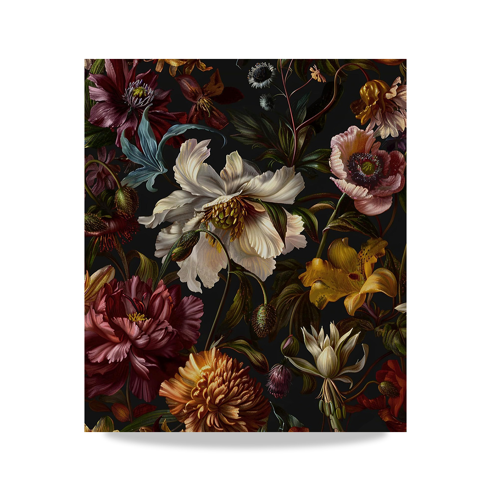 صورة منتج ورق حائط بنمط زهور عتيق قابل للتقشير واللصق، ورق لاصق غريب الاطوار بلون اسود داكن، ورق بوهو قوطي سميك ذاتي - كود الصنف reemco-2027-1927026 - ماركة يباع من خلال reemco - توريد وتصوير حصري لشركة ريمكو القابضة السعودية