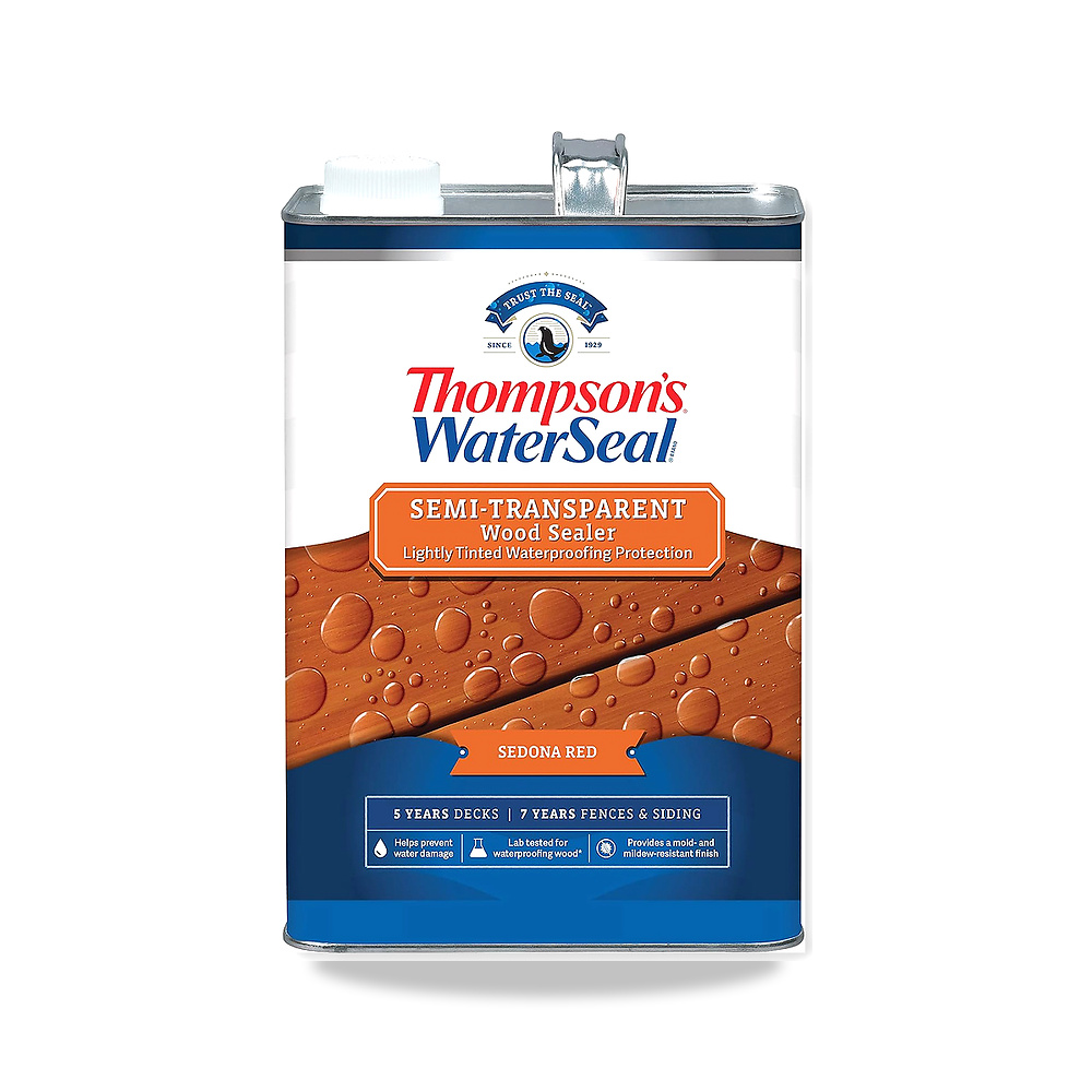 طومسونز ووتر سيل مانع تسرب خشب شبه شفاف، احمر سيدونا، 1 جالون - اللون سيدونا ريد - المقاس 1 gallon